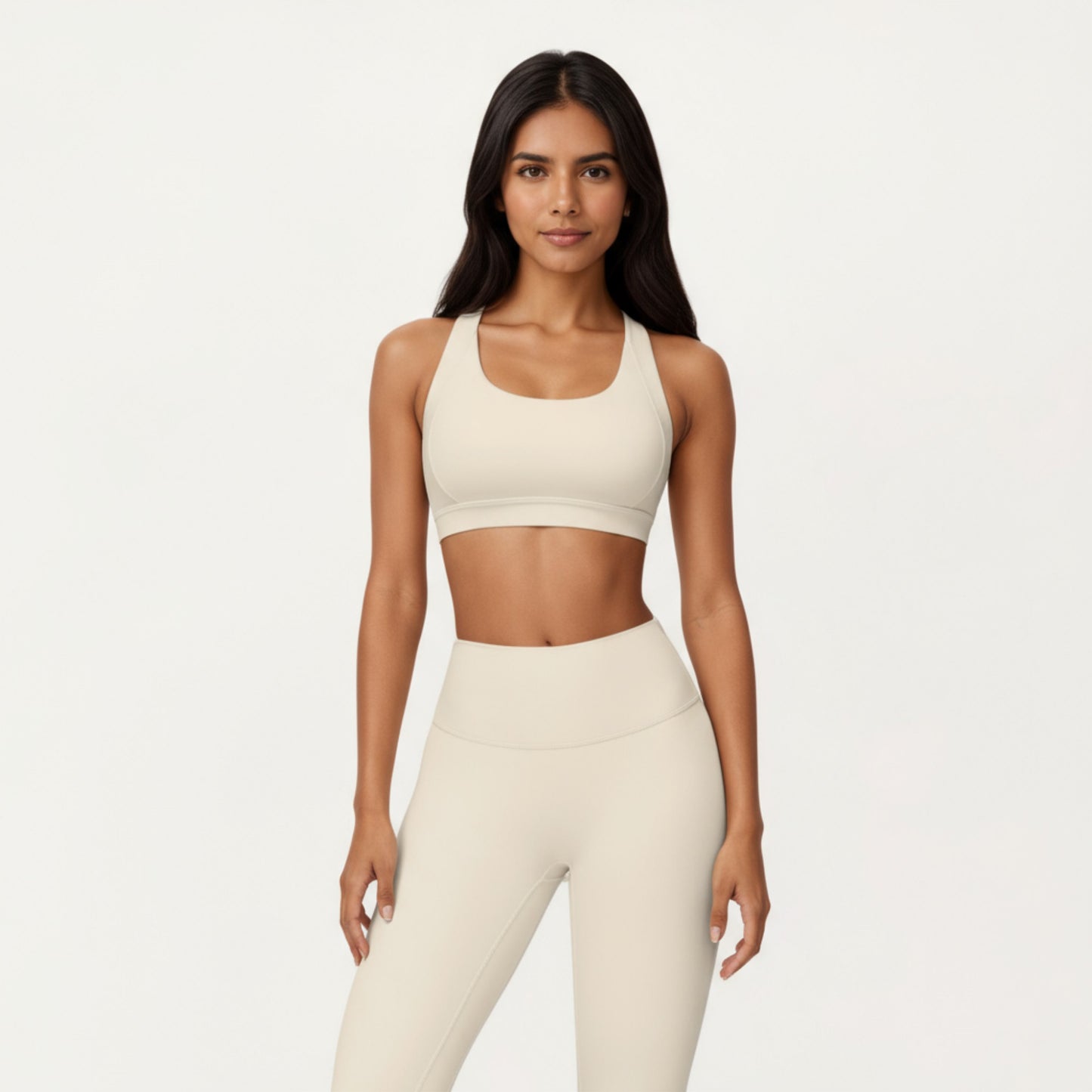 High Waist Full Length Leggings with Smooth Seam Detailing and Stretch Fit Fabric