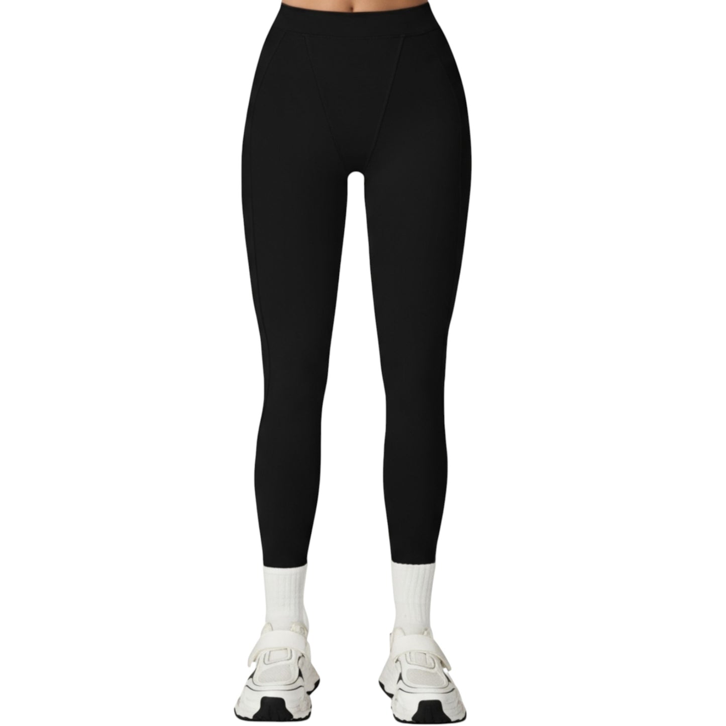 High Waist Seam Detailed Full Length Leggings with Supportive Stretch Fabric and Sculpted Fit