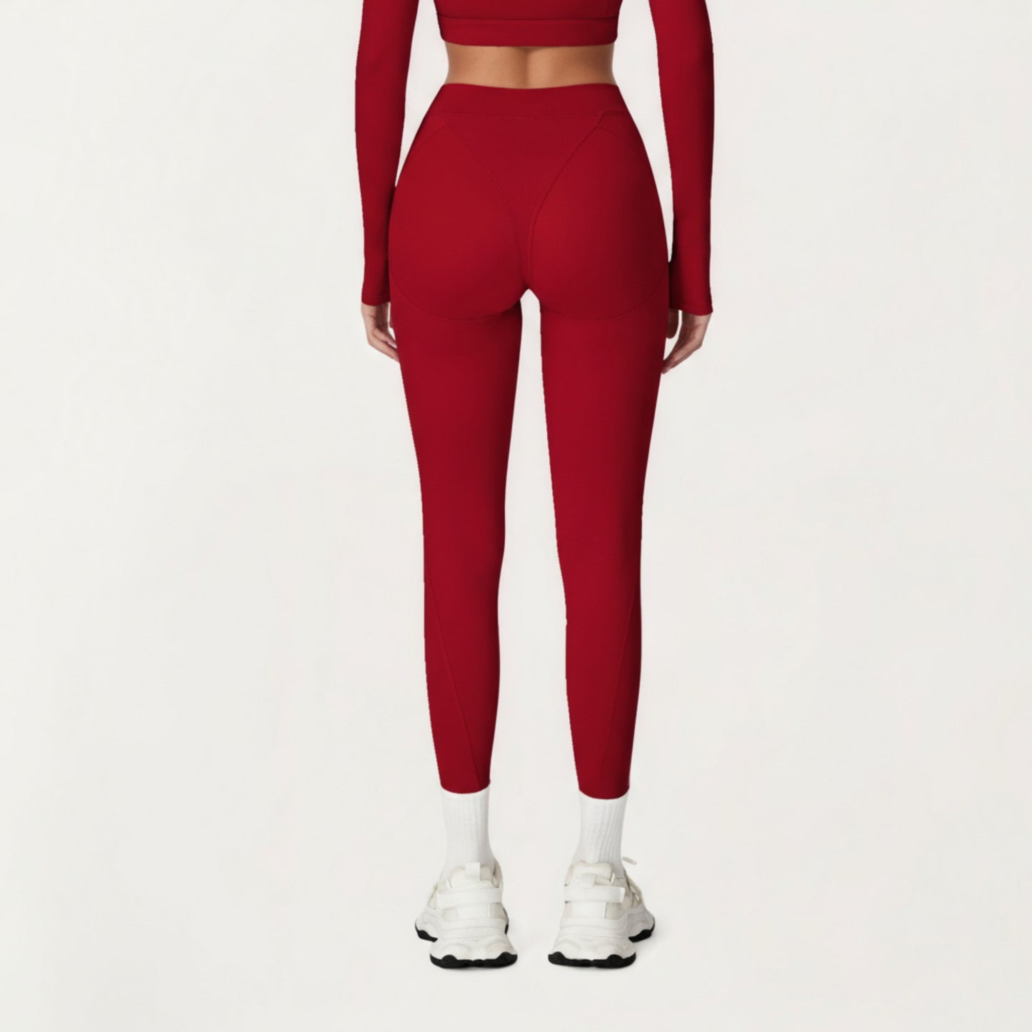 High Waist Seam Detailed Full Length Leggings with Supportive Stretch Fabric and Sculpted Fit