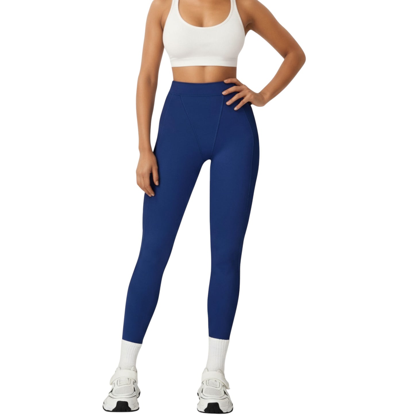 High Waist Seam Detailed Full Length Leggings with Supportive Stretch Fabric and Sculpted Fit