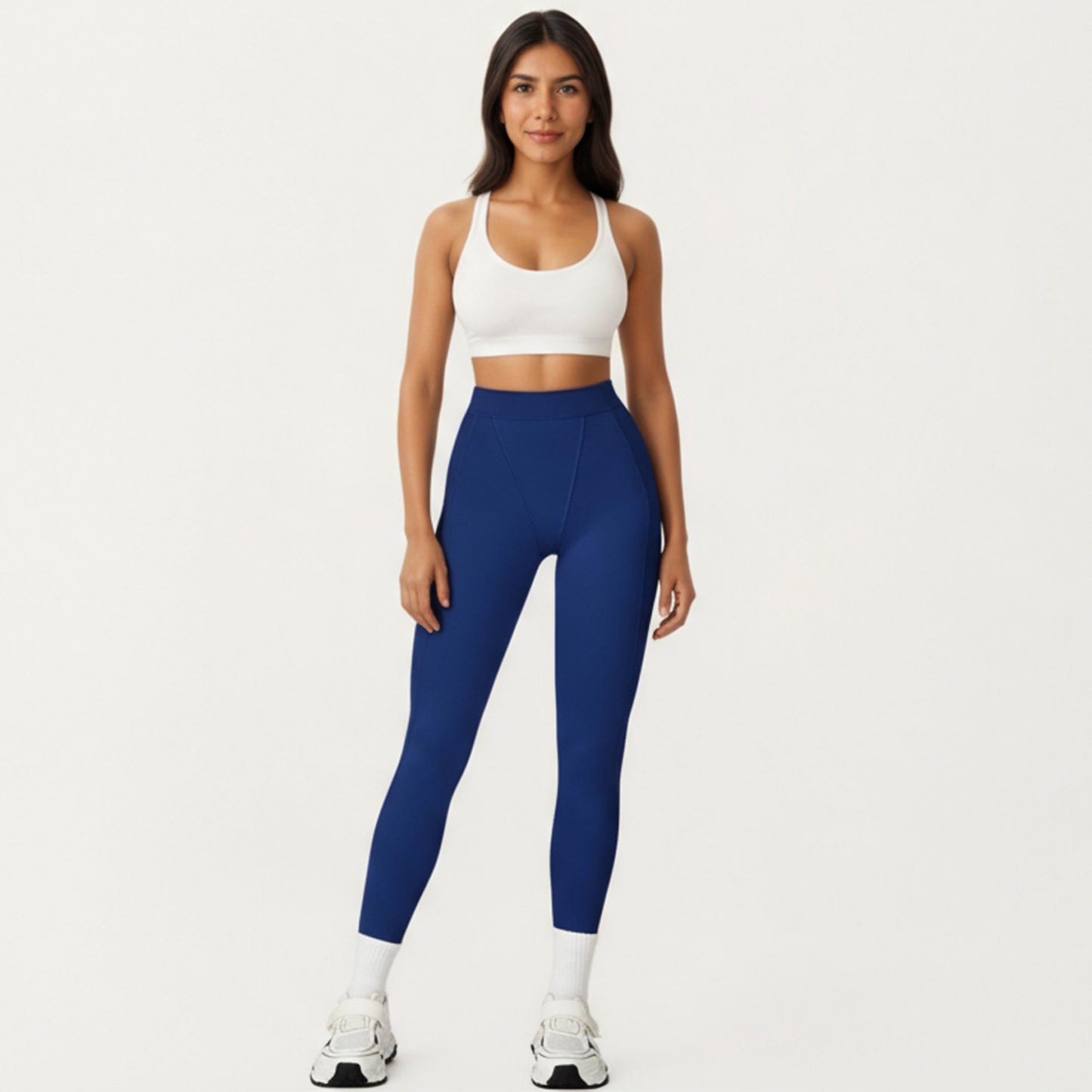 High Waist Seam Detailed Full Length Leggings with Supportive Stretch Fabric and Sculpted Fit