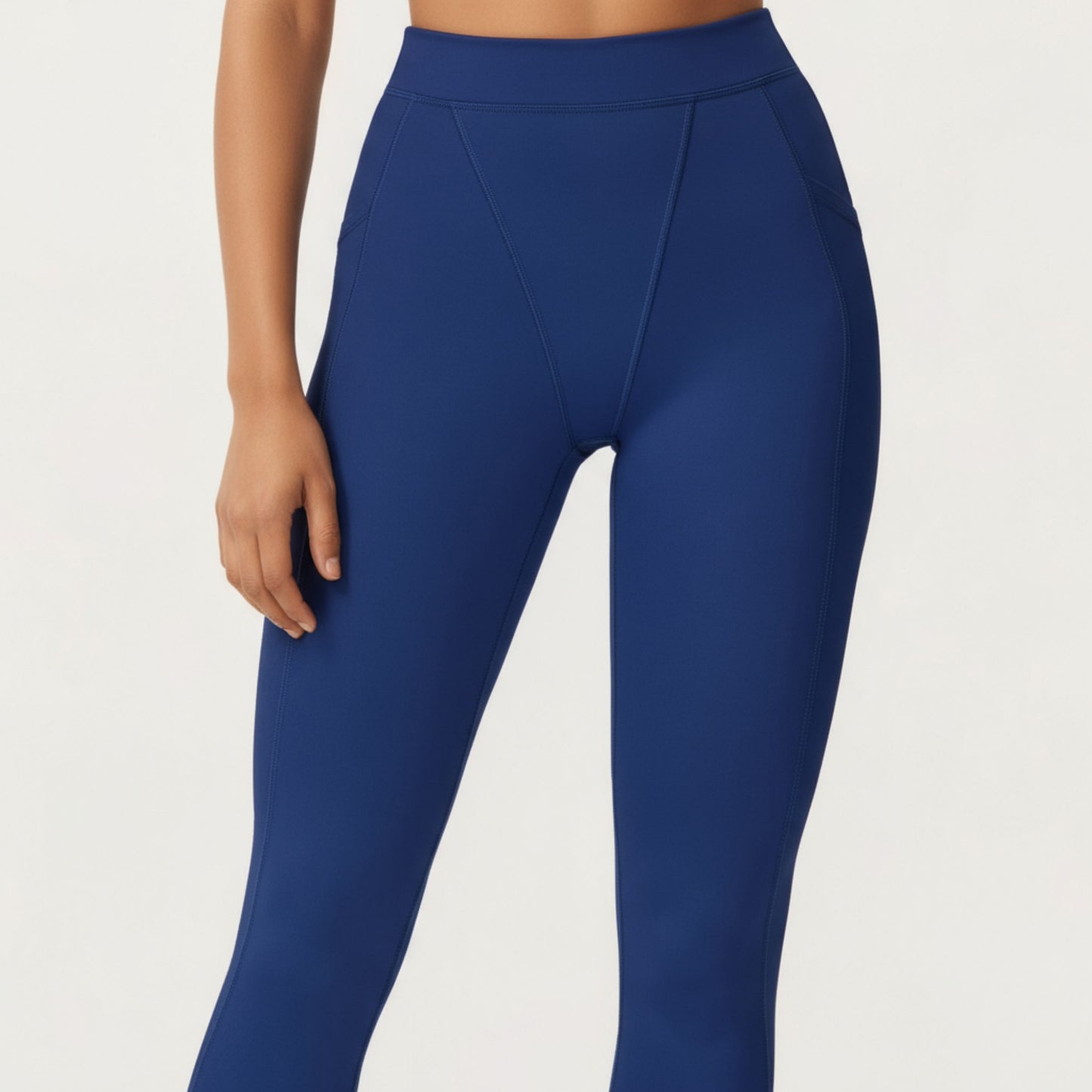 High Waist Seam Detailed Full Length Leggings with Supportive Stretch Fabric and Sculpted Fit