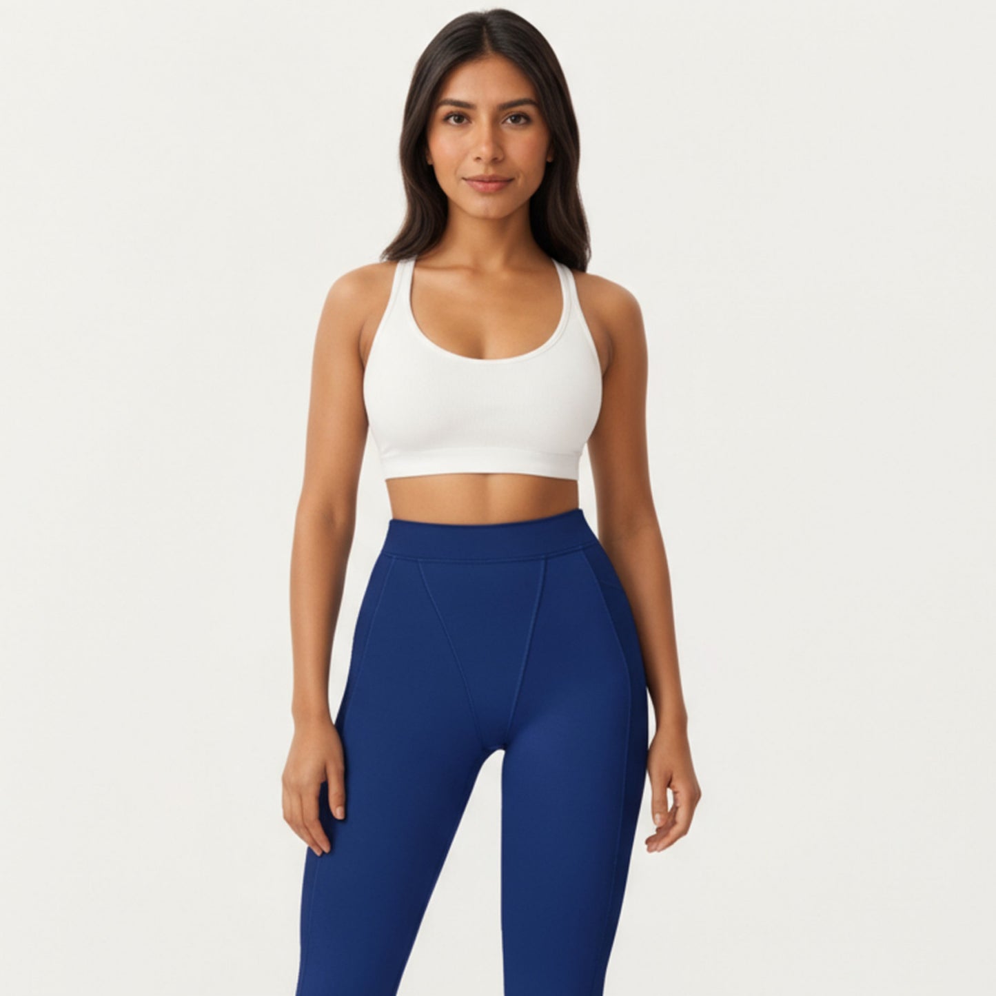 High Waist Seam Detailed Full Length Leggings with Supportive Stretch Fabric and Sculpted Fit