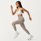 High Waist Seam Detailed Full Length Leggings with Supportive Stretch Fabric and Sculpted Fit
