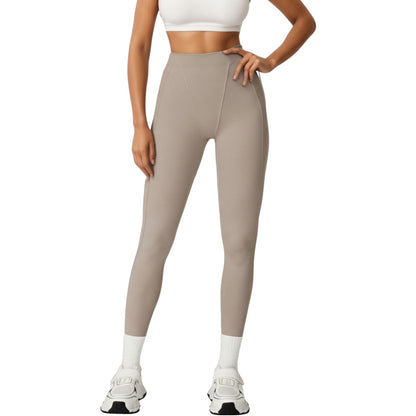 High Waist Seam Detailed Full Length Leggings with Supportive Stretch Fabric and Sculpted Fit