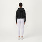 Long Sleeve Cropped Hoodie with Kangaroo Pocket and Striped Sleeve Detail