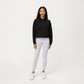Long Sleeve Cropped Hoodie with Kangaroo Pocket and Striped Sleeve Detail