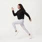 Long Sleeve Cropped Hoodie with Kangaroo Pocket and Striped Sleeve Detail