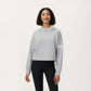 Long Sleeve Cropped Hoodie with Kangaroo Pocket and Striped Sleeve Detail