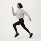 Long Sleeve Cropped Hoodie with Kangaroo Pocket and Striped Sleeve Detail
