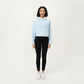 Long Sleeve Cropped Hoodie with Kangaroo Pocket and Striped Sleeve Detail