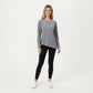Long Sleeve Asymmetrical Hem Pullover Top with Crew Neck and Relaxed Fit