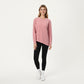 Long Sleeve Asymmetrical Hem Pullover Top with Crew Neck and Relaxed Fit