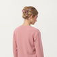 Long Sleeve Asymmetrical Hem Pullover Top with Crew Neck and Relaxed Fit