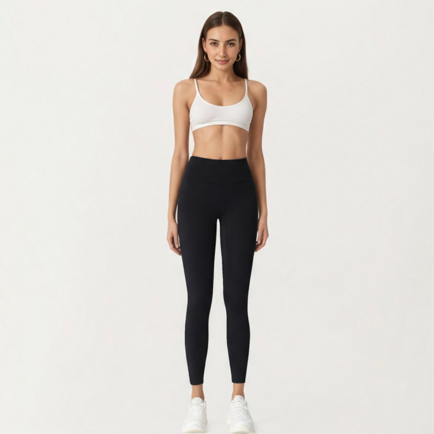 High Waist Seamless Full Length Leggings with Stretch Fit Fabric and Smooth Contour Waistband