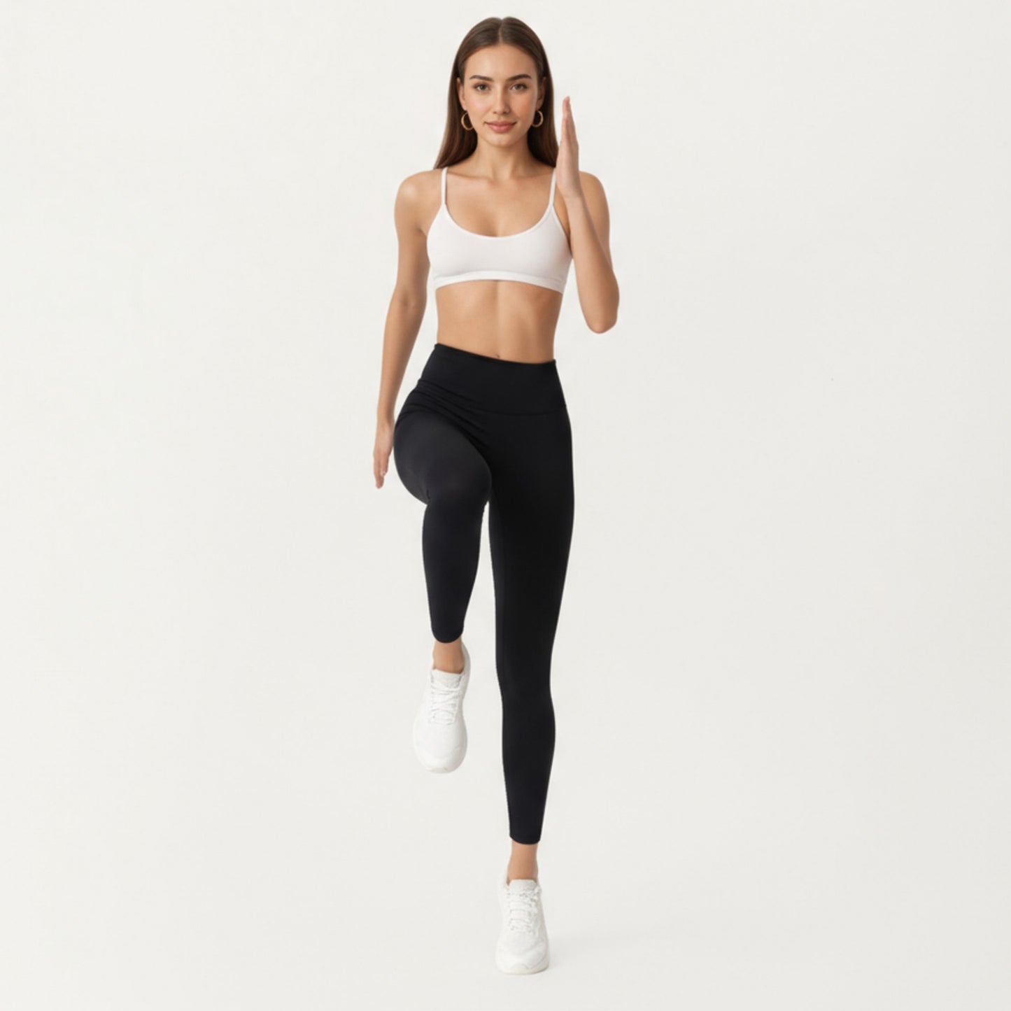 High Waist Seamless Full Length Leggings with Stretch Fit Fabric and Smooth Contour Waistband
