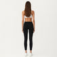 High Waist Stretch Fit Full Length Leggings with Contour Waistband and Smooth Seam Detailing