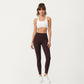 High Waist Stretch Fit Full Length Leggings with Contour Waistband and Smooth Seam Detailing