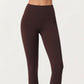 High Waist Stretch Fit Full Length Leggings with Contour Waistband and Smooth Seam Detailing