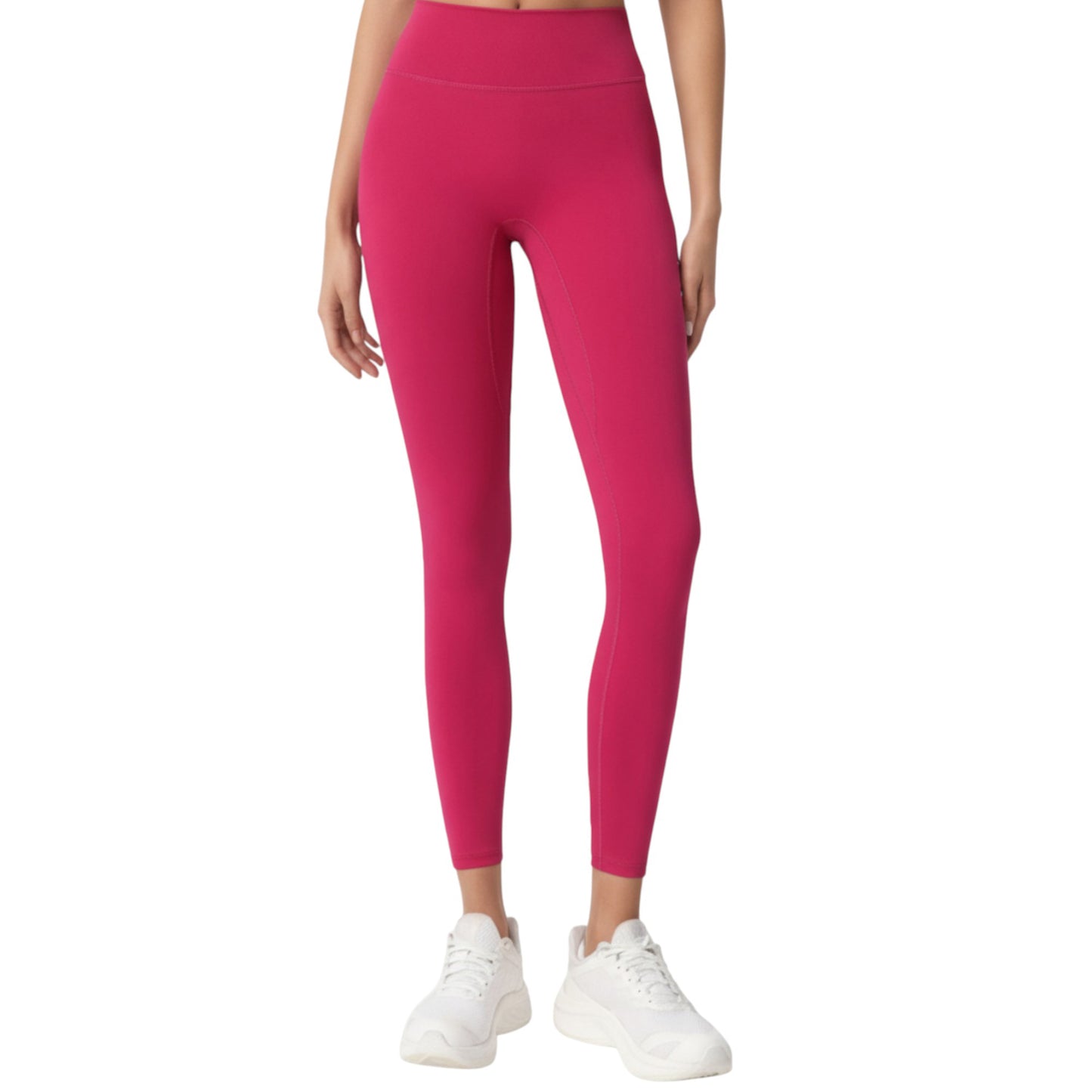High Waist Stretch Fit Full Length Leggings with Contour Waistband and Smooth Seam Detailing