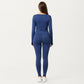 High Waist Stretch Fit Full Length Leggings with Contour Waistband and Smooth Seam Detailing