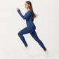 High Waist Stretch Fit Full Length Leggings with Contour Waistband and Smooth Seam Detailing