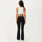 Crossover Waist Flare Leg Yoga Pants with Stretch Fit Fabric and Smooth Contoured Silhouette