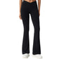 Crossover Waist Flare Leg Yoga Pants with Stretch Fit Fabric and Smooth Contoured Silhouette