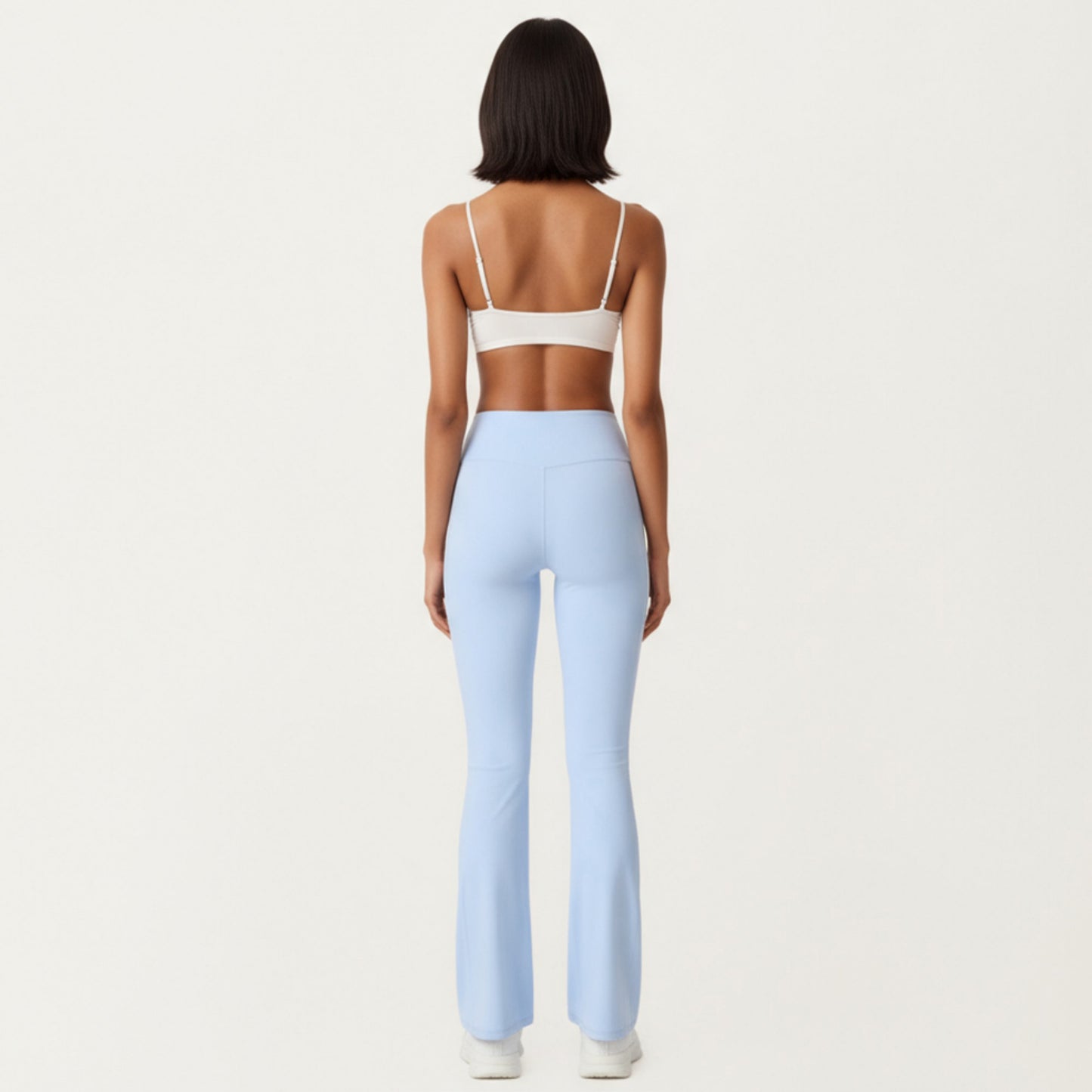 Crossover Waist Flare Leg Yoga Pants with Stretch Fit Fabric and Smooth Contoured Silhouette