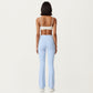Crossover Waist Flare Leg Yoga Pants with Stretch Fit Fabric and Smooth Contoured Silhouette