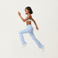 Crossover Waist Flare Leg Yoga Pants with Stretch Fit Fabric and Smooth Contoured Silhouette