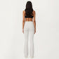 Crossover Waist Flare Leg Yoga Pants with Stretch Fit Fabric and Smooth Contoured Silhouette