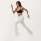 Crossover Waist Flare Leg Yoga Pants with Stretch Fit Fabric and Smooth Contoured Silhouette