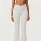 Crossover Waist Flare Leg Yoga Pants with Stretch Fit Fabric and Smooth Contoured Silhouette