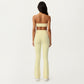 Crossover Waist Flare Leg Yoga Pants with Stretch Fit Fabric and Smooth Contoured Silhouette
