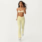 Crossover Waist Flare Leg Yoga Pants with Stretch Fit Fabric and Smooth Contoured Silhouette