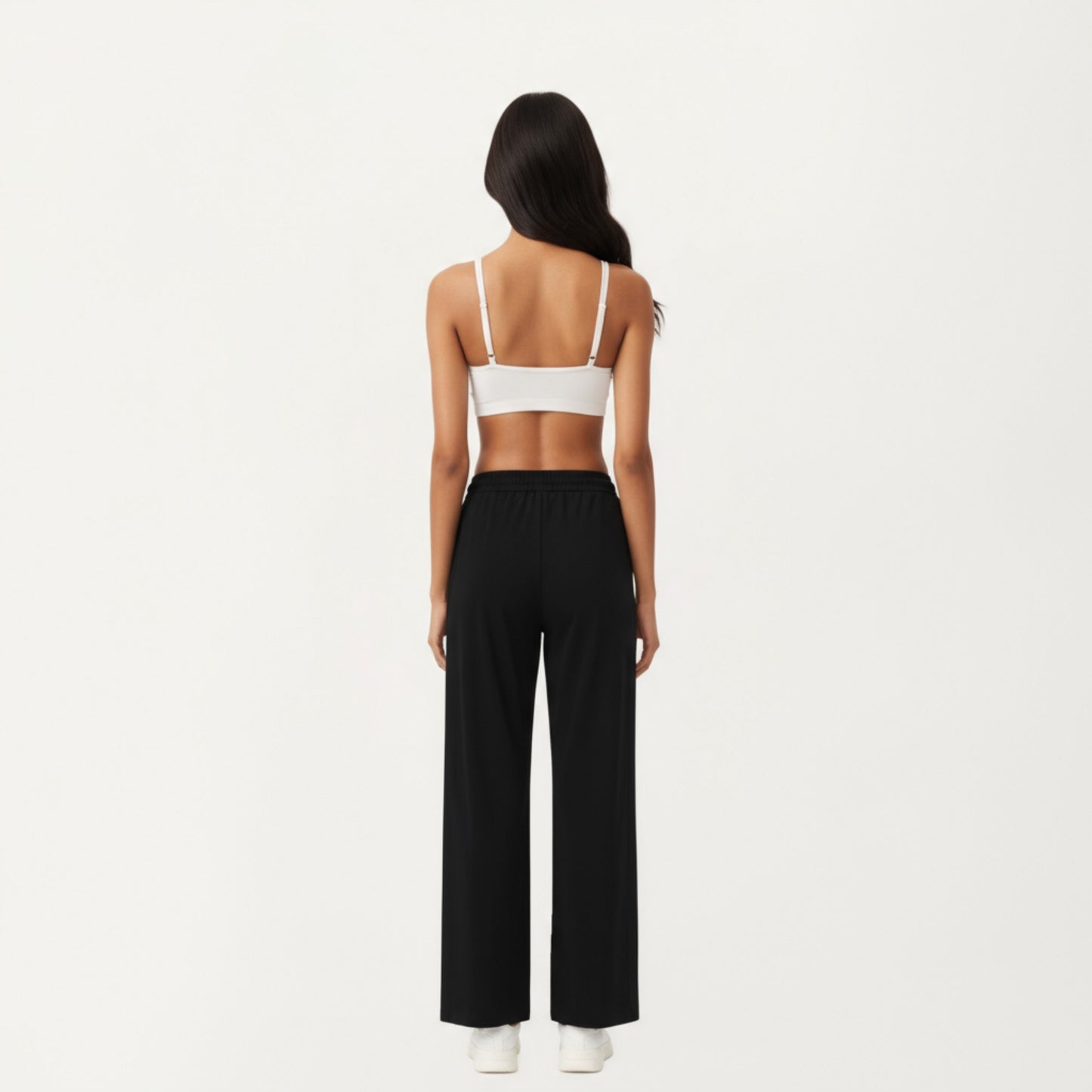 High Waist Wide Leg Sweatpants with Adjustable Drawstring Waistband and Relaxed Fit