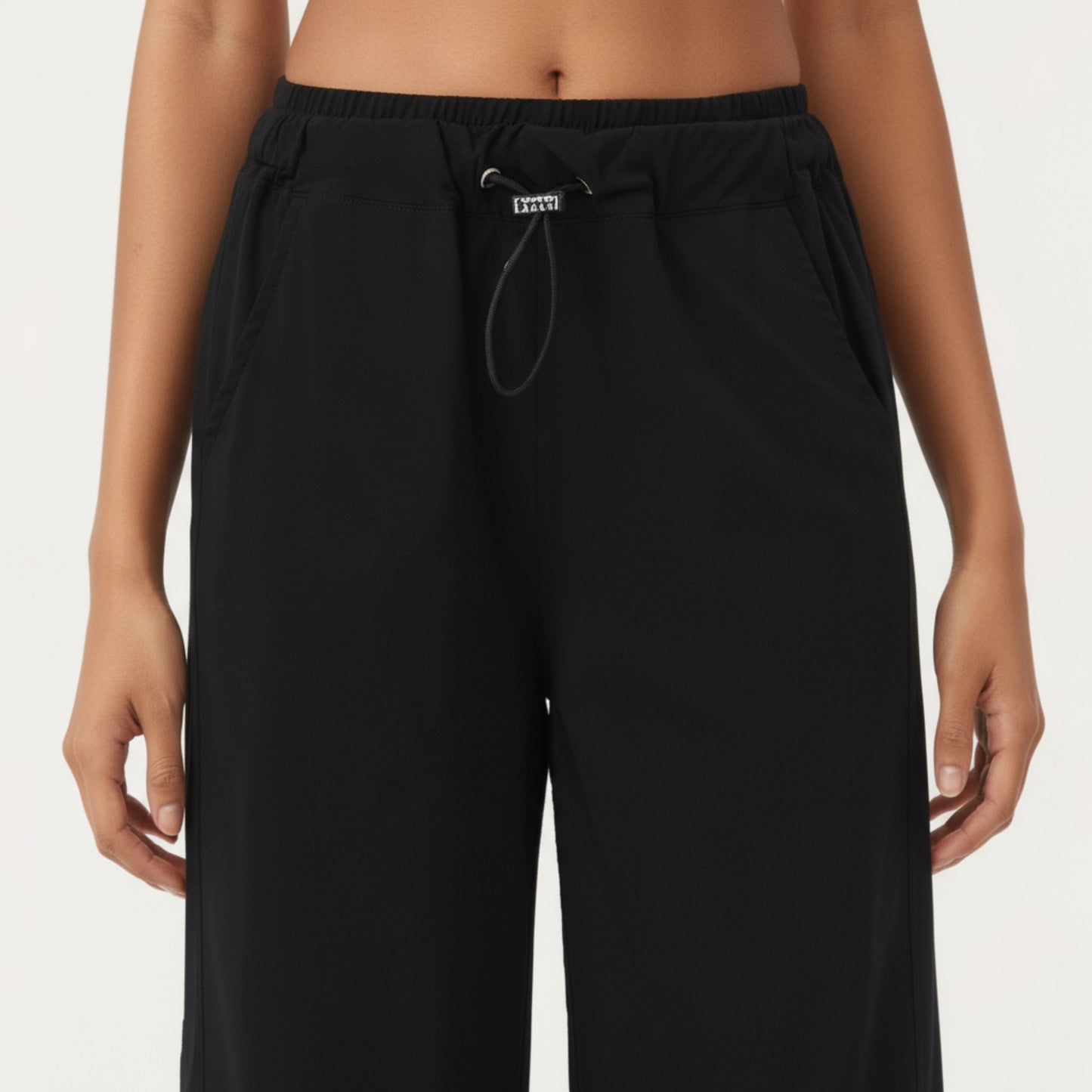 High Waist Wide Leg Sweatpants with Adjustable Drawstring Waistband and Relaxed Fit