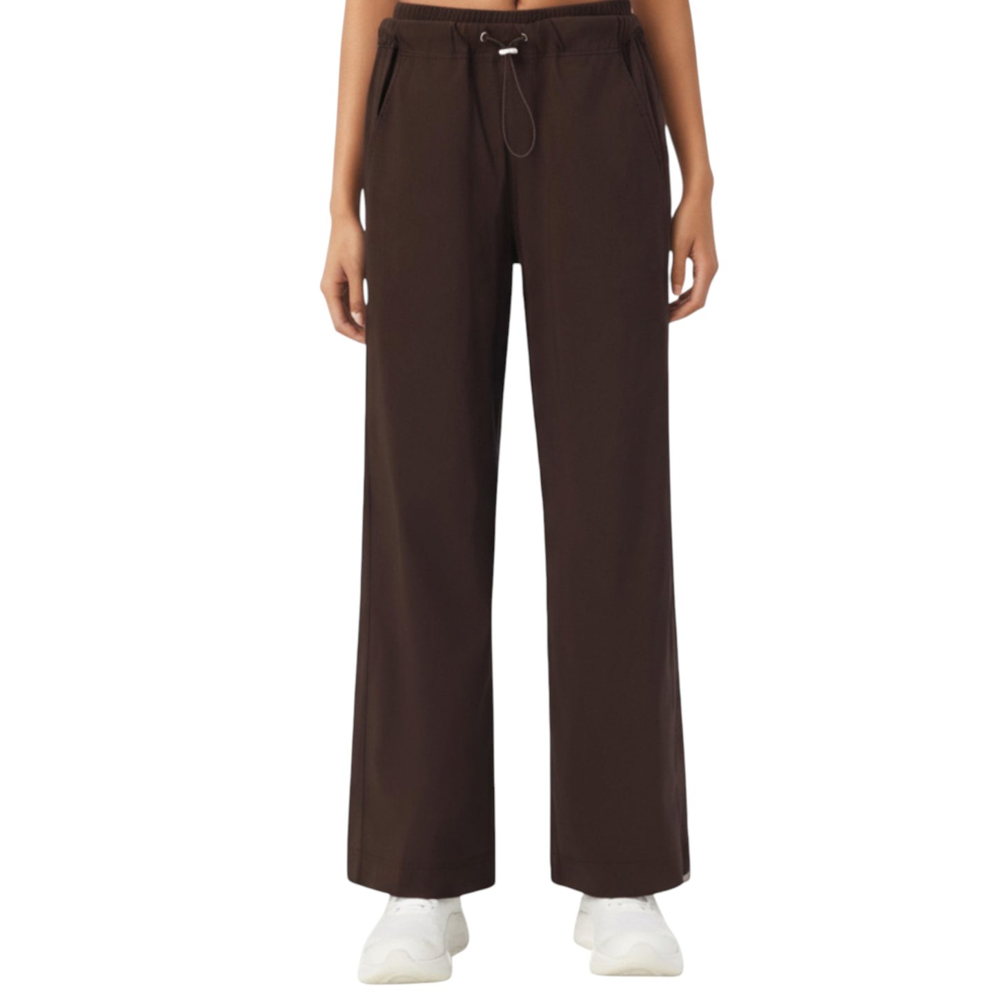 High Waist Wide Leg Sweatpants with Adjustable Drawstring Waistband and Relaxed Fit