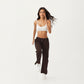High Waist Wide Leg Sweatpants with Adjustable Drawstring Waistband and Relaxed Fit