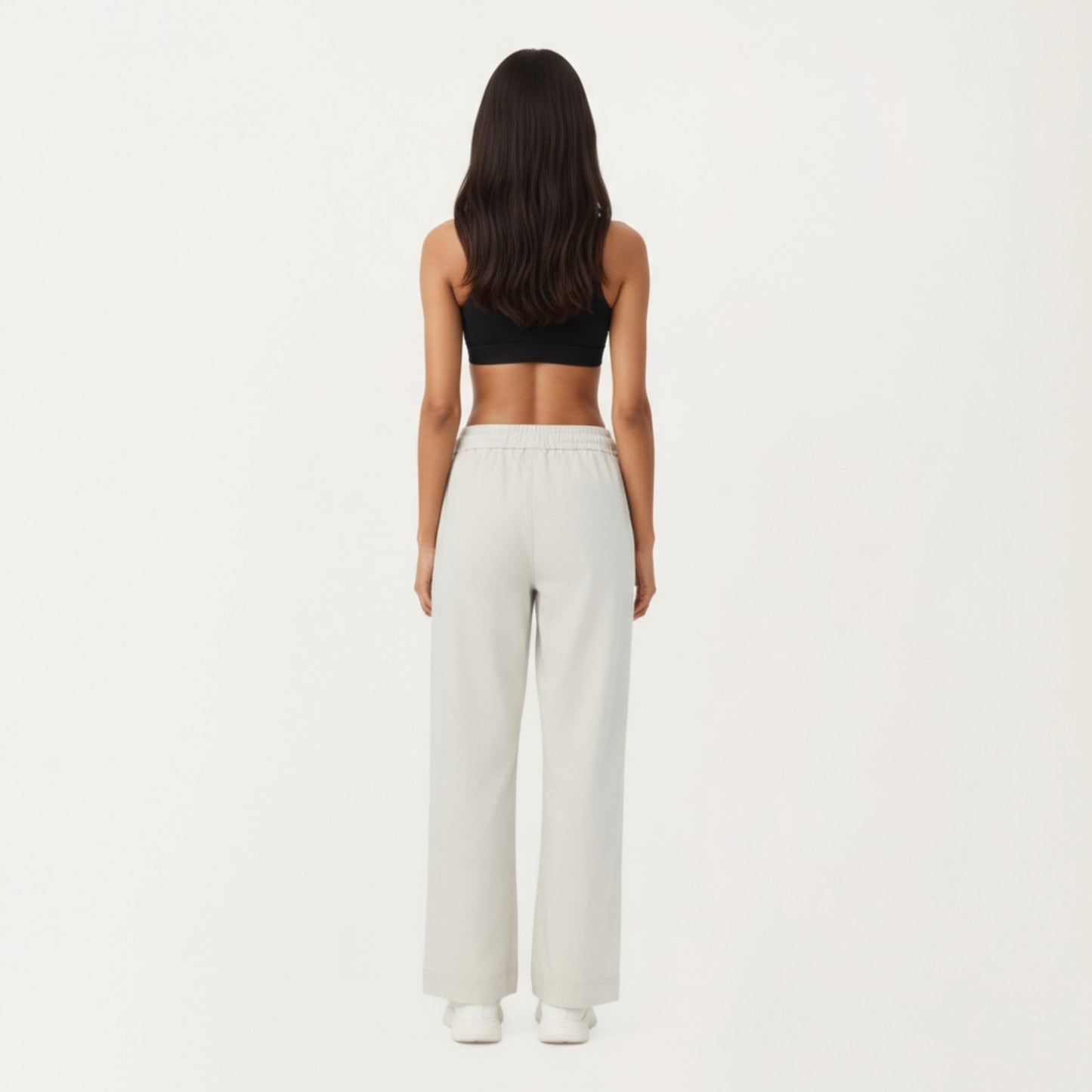 High Waist Wide Leg Sweatpants with Adjustable Drawstring Waistband and Relaxed Fit