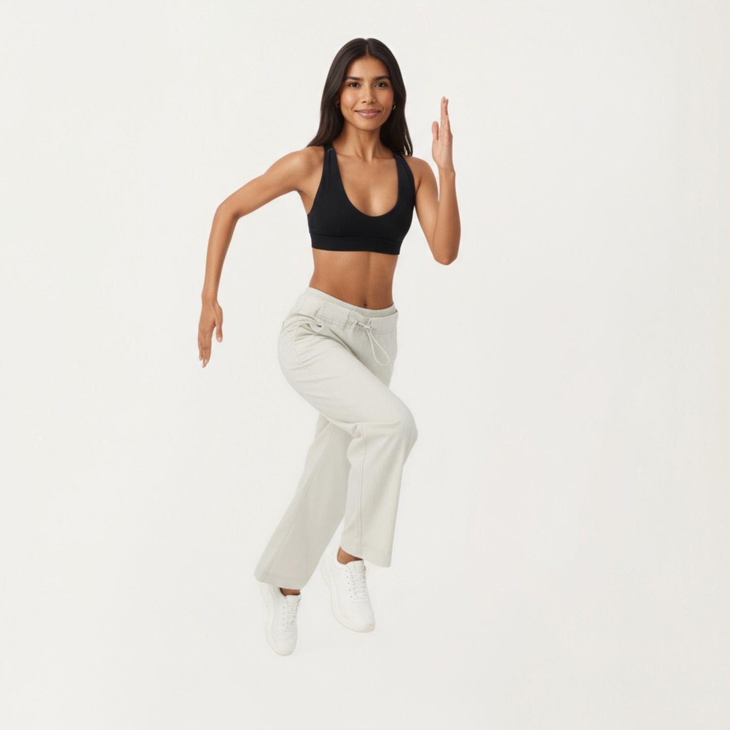 High Waist Wide Leg Sweatpants with Adjustable Drawstring Waistband and Relaxed Fit