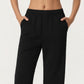 High Waist Relaxed Fit Sweatpants with Elastic Waistband and Side Pockets