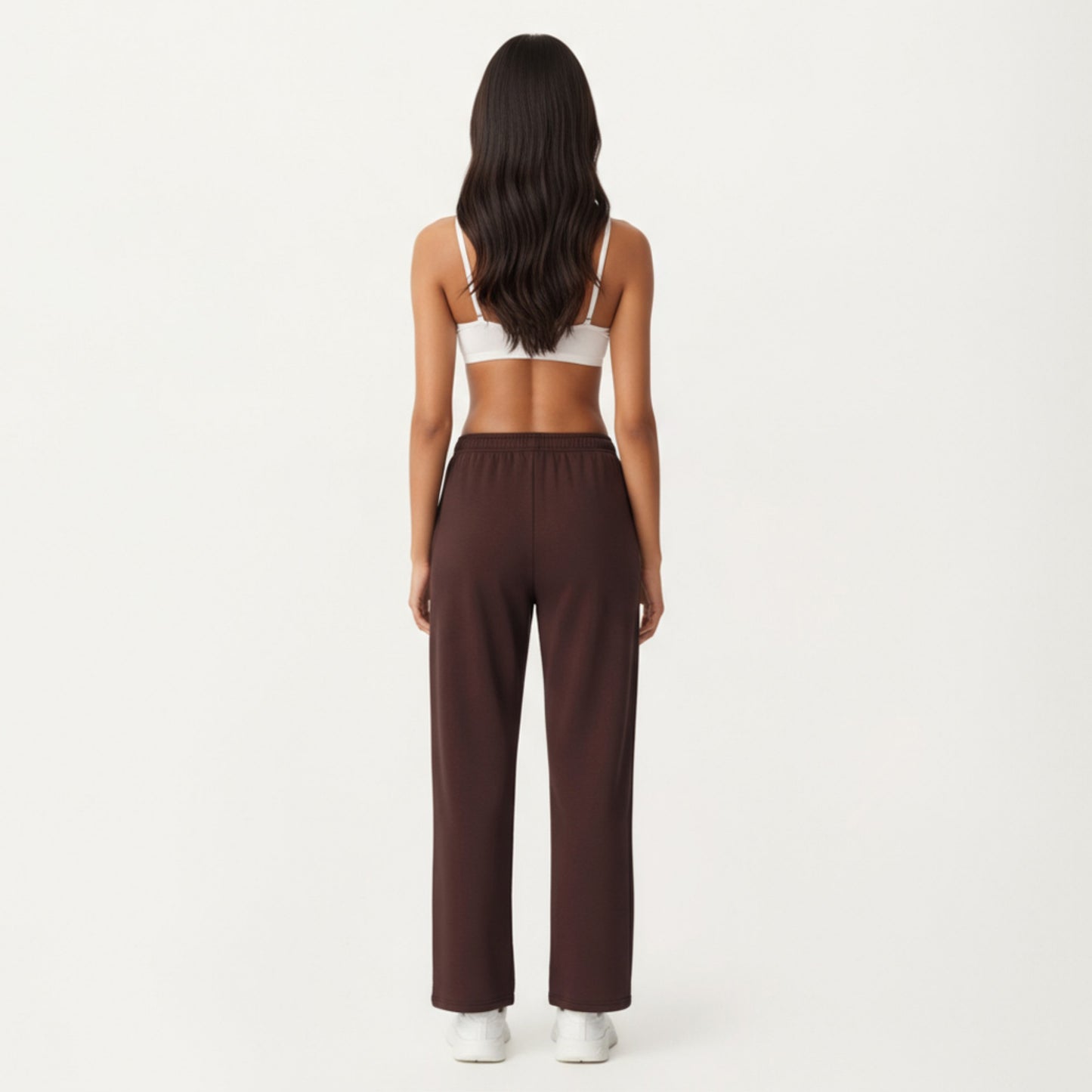 High Waist Relaxed Fit Sweatpants with Elastic Waistband and Side Pockets