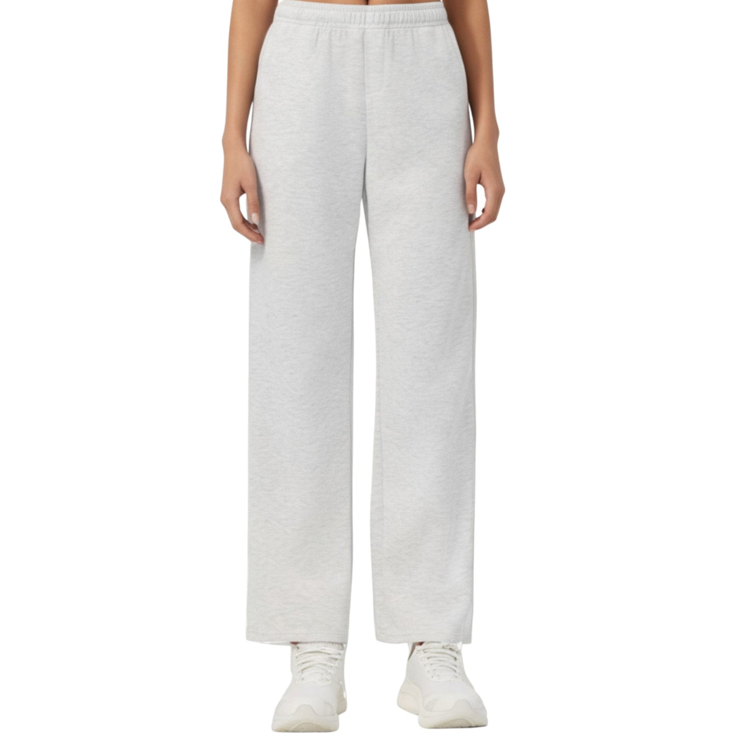 High Waist Relaxed Fit Sweatpants with Elastic Waistband and Side Pockets