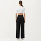 High Waist Pleated Wide Leg Sweatpants with Smooth Stretch Fabric and Relaxed Silhouette