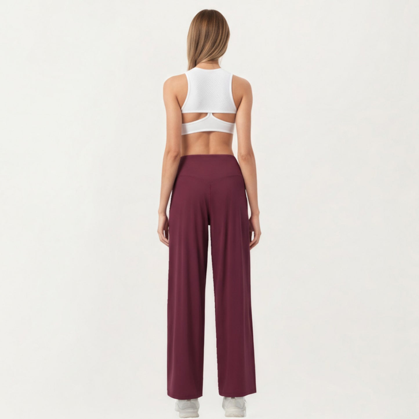 High Waist Pleated Wide Leg Sweatpants with Smooth Stretch Fabric and Relaxed Silhouette