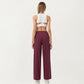 High Waist Pleated Wide Leg Sweatpants with Smooth Stretch Fabric and Relaxed Silhouette