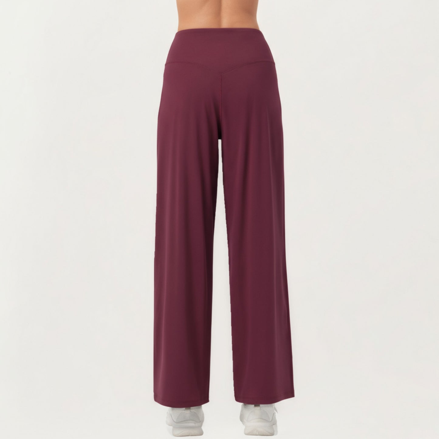 High Waist Pleated Wide Leg Sweatpants with Smooth Stretch Fabric and Relaxed Silhouette