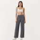 High Waist Pleated Wide Leg Sweatpants with Smooth Stretch Fabric and Relaxed Silhouette